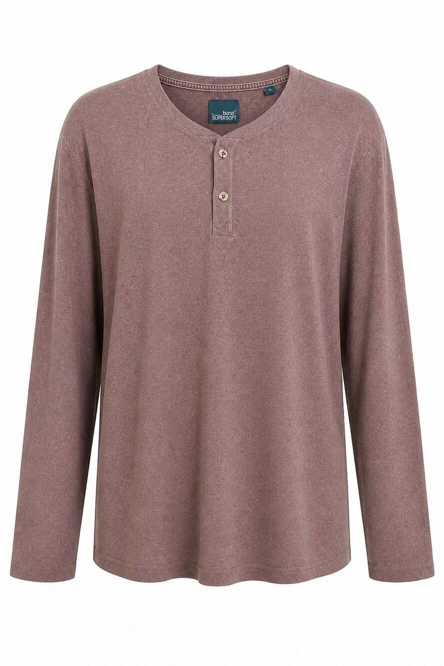 Bruno Supersoft Men's Long Sleeve Henley Shirt #1392